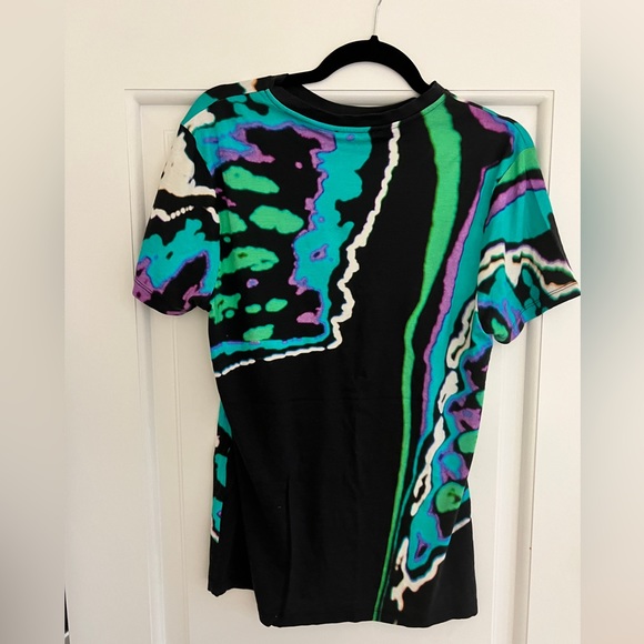 Christopher Kane print turquoise black white t shirt medium 100% cotton - Picture 10 of 13